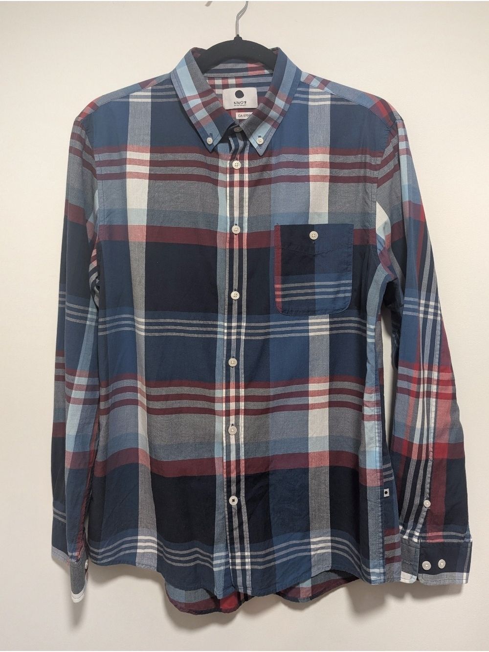 NN07 | New Derek Plaid Button Down In Blue/Red